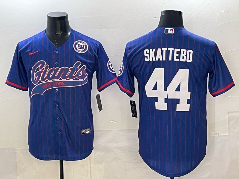 Men 2025 New York Giants #44 Skattebo Blue Joint Name Nike Limited NFL Jersey 013